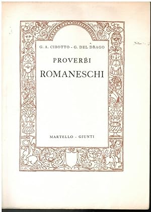 Imagen del vendedor de Proverbi romaneschi, a la venta por LA LIBRERIA COSSAVELLA