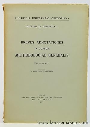 Seller image for Breves adnotationes in cursum methodologiae generalis. Editio altera. for sale by Emile Kerssemakers ILAB