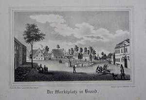 Der Marktplatz in Brand ( Der Marktplatz im Brand ). Lithographie. um 1840