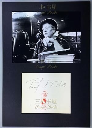 Pearl S. Buck Autograph, Signed with Her Personal Chop (Red Stamp)