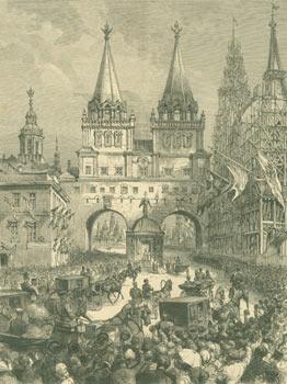 Imagen del vendedor de Eintritt Des Kaisers Und Der Kaiserin In Den Kreml in Moskau (Entrance Of The Emperor And The Empress In The Kremlin In Moscow). a la venta por Wittenborn Art Books