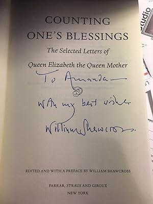 Seller image for Counting One's Blessings: The Selected Letters of Queen Elizabeth the Queen Mother for sale by Hudson River Book Shoppe