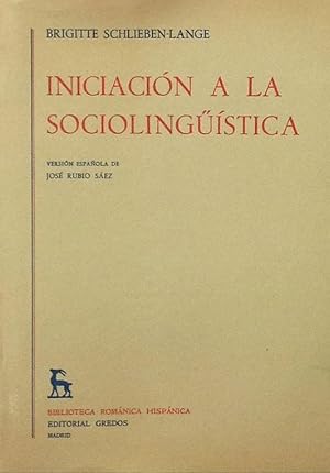 Iniciación a la sociolinguística 