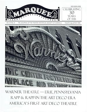 Marquee - The Journal of the Theatre Historical Society of America (Vol. 31, No. 4, Fourth Quarte...