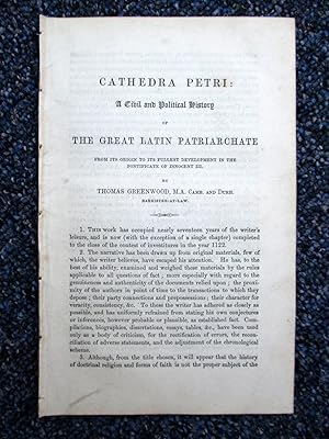 Cathedra Petri, A Political History of the Great Latin Patriarchate,