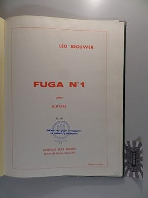 Imagen del vendedor de Lo Brouwer : Fuga No. 1 pour Guitare. a la venta por Druckwaren Antiquariat