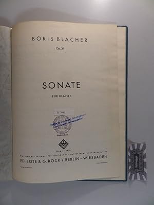 Bild des Verkufers fr Boris Blacher : Op. 39 - Sonate fr Klavier. zum Verkauf von Druckwaren Antiquariat