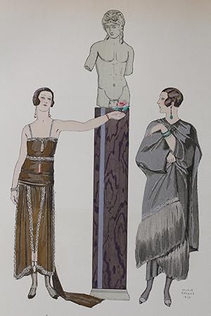 Bild des Verkufers fr Eros. Robe et Manteau, pour le soir, de Worth (pl.51, La Gazette du Bon ton, 1924 n9) zum Verkauf von Librairie Le Feu Follet