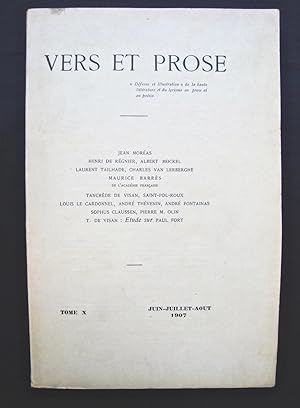 Seller image for Vers et prose - Tome X - Juin-Juillet-Aot 1907 - for sale by Le Livre  Venir