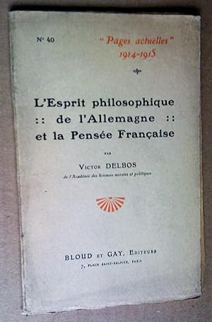 Seller image for L'Esprit philosophique de l'Allemagne et la pense franaise for sale by Livresse