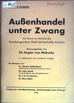Seller image for Auenhandel unter Zwang: Auf Grund von Material des Hamburgischen Welt-Wirtschafts-Archivs for sale by books4less (Versandantiquariat Petra Gros GmbH & Co. KG)