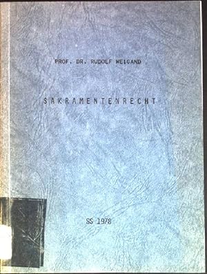 Image du vendeur pour Sakramentenrecht mis en vente par books4less (Versandantiquariat Petra Gros GmbH & Co. KG)