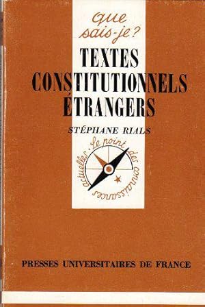 Bild des Verkufers fr Textes constitutionnels trangers zum Verkauf von JLG_livres anciens et modernes