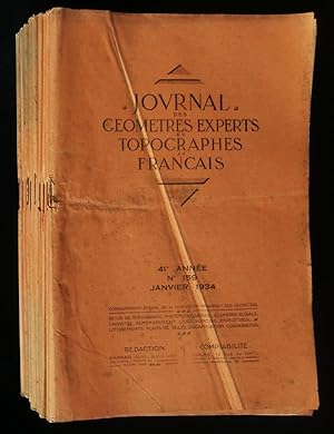 Seller image for JOURNAL DES GEOMETRES EXPERTS ET TOPOGRAPHES FRANCAIS 1934 . for sale by Librairie Franck LAUNAI
