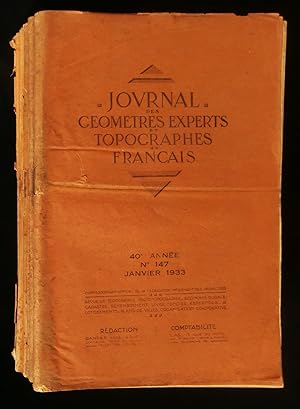 Bild des Verkufers fr JOURNAL DES GEOMETRES-EXPERTS ET TOPOGRAPHES FRANCAIS 1933 . zum Verkauf von Librairie Franck LAUNAI