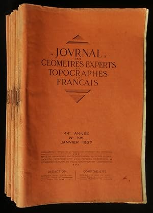 Seller image for JOURNAL DES GEOMETRES EXPERTS ET TOPOGRAPHES FRANCAIS 1937 . for sale by Librairie Franck LAUNAI