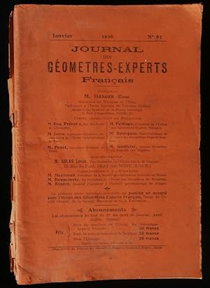 Image du vendeur pour JOURNAL DES GEOMETRES-EXPERTS FRANCAIS 1926 . mis en vente par Librairie Franck LAUNAI