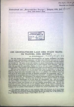 Image du vendeur pour Die geopolitische Lage der Stadt Mainz im Wandel der Zeiten; mis en vente par books4less (Versandantiquariat Petra Gros GmbH & Co. KG)