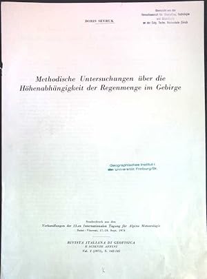 Seller image for Methodische Untersuchungen ber die Hhenabhngigkeit der Regenmenge im Gebirge; for sale by books4less (Versandantiquariat Petra Gros GmbH & Co. KG)