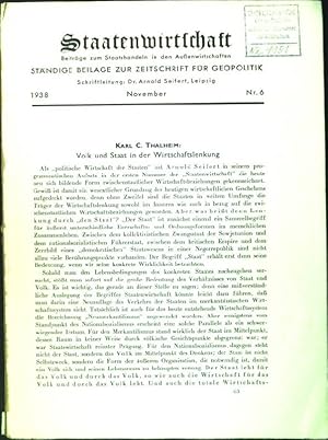 Bild des Verkufers fr Die Formung der nationalspanischen Wirtschaft; in: Staatenwirtschaft; Nr. 6 zum Verkauf von books4less (Versandantiquariat Petra Gros GmbH & Co. KG)