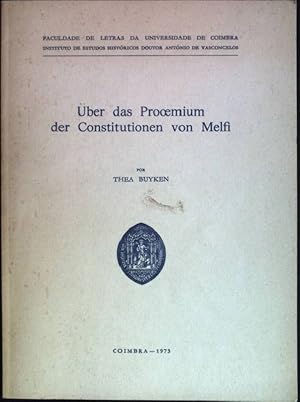 Seller image for ber das Prooemium der Constitutionen von Melfi for sale by books4less (Versandantiquariat Petra Gros GmbH & Co. KG)