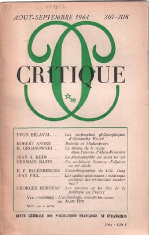 Revue critique N° 207-208