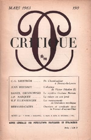 Revue critique N° 190