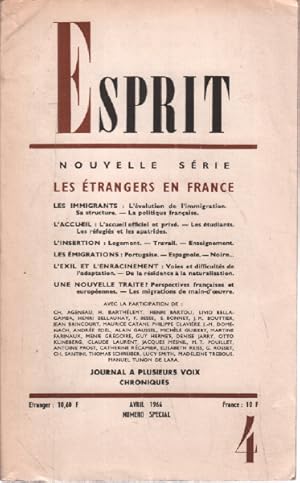 Revue esprit / numero spécial : les etrangers en france