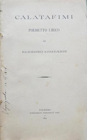 Bild des Verkufers fr Calatafimi: poemetto lirico. zum Verkauf von Studio Bibliografico Adige