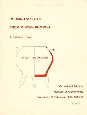 Imagen del vendedor de Cooking Vessels From Minoan Kommos. A Preliminary Report. a la venta por Centralantikvariatet