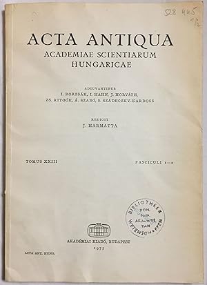Acta Antiqua. Tomus XXIII, Fasciculi 1-2