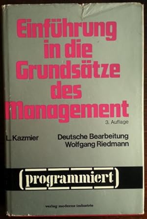 Bild des Verkufers fr Einfhrung in die Grundstze des Management - programmiert. zum Verkauf von buch-radel