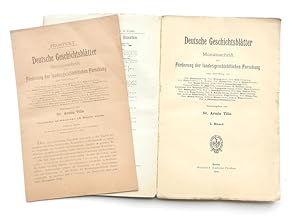 Seller image for Deutsche Geschichtsbltter. Monatsschrift zur Frderung der landesgeschichtlichen Forschung. I.-V. Band in Heften (komplett) for sale by Buch- und Kunst-Antiquariat Flotow GmbH