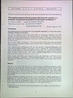 Bild des Verkufers fr The papillomatosis of the European Eel (Anguilla anguilla L.): Analysis of seasonal fluctuations in the tumor incidence; zum Verkauf von books4less (Versandantiquariat Petra Gros GmbH & Co. KG)