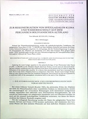 Imagen del vendedor de Zur Rekonstruktion von sptglazialem Klima und Wasserhaushalt auf dem peruanisch-bolivianischen Altiplano; a la venta por books4less (Versandantiquariat Petra Gros GmbH & Co. KG)