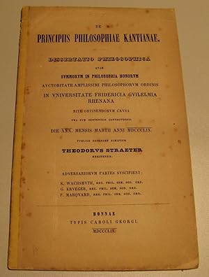 De Principiis Philosophieae Kantianae. Dissertatio Philosophica.