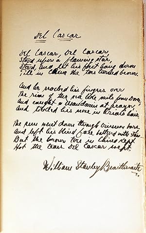 Anthology of Magazine Verse for 1921 -- WITH AN HOLOGRAPH POEM BY BRAITHWAITE, INSCRIBED BY JACKSON