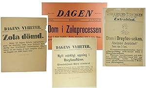 Four Swedish Newsbills on Zola and the Dreyfus Affair.