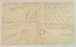 Image du vendeur pour Originial Stetch with ink prose. "Alas! My Child, where is the Pen . we prize the Hen Whose Egg is Mightier than the Pen." mis en vente par Riverow Bookshop