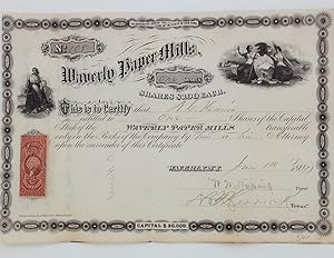Seller image for Waverly Paper Mills. Stock Certificate for sale by Riverow Bookshop