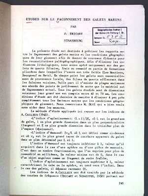 Imagen del vendedor de tudes sur le faconnement des galets marins; a la venta por books4less (Versandantiquariat Petra Gros GmbH & Co. KG)