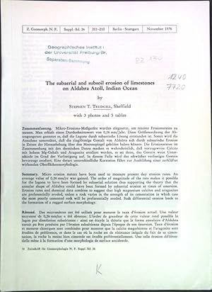 Immagine del venditore per The subaerial and subsoil erosion of limestones on Aldabra Atoll, Indian Ocean; venduto da books4less (Versandantiquariat Petra Gros GmbH & Co. KG)