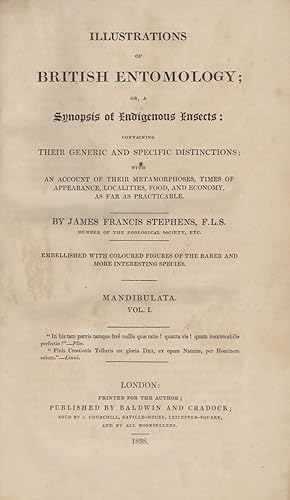 Illustrations of British Entomology: Or A Synopsis of Indigenous Insects: Mandibulata Volume 1 (1...