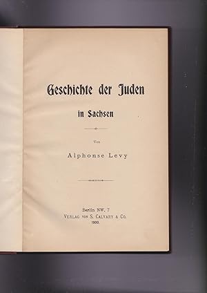 Geschichte Der Juden in Sachsen [= History of the Jews in Saxony]