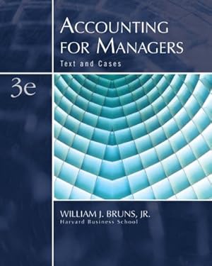 Seller image for Accounting for Managers: Text and Cases for sale by Modernes Antiquariat an der Kyll