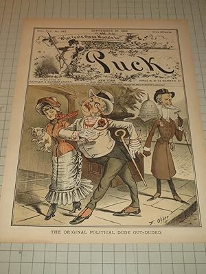 Seller image for 1883 Puck Lithograph of "The Original Political Dude Out-Duded" - Chester Arthur, Roscoe Conkling & Republican Party for sale by rareviewbooks
