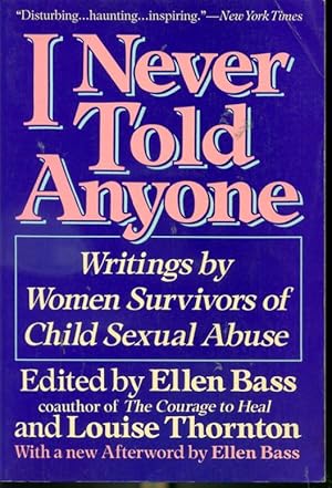 Bild des Verkufers fr I Never Told Anyone - Writtings by Women Survivors of Child Sexual Abuse zum Verkauf von Librairie Le Nord