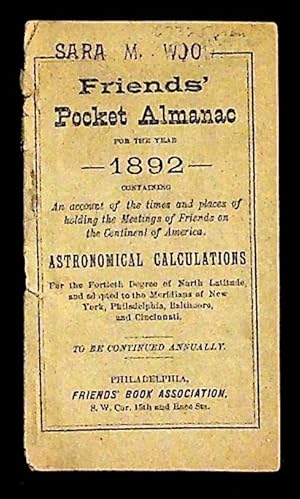 Friends' Pocket Almanac for the Year 1892