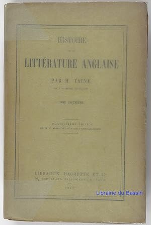 Image du vendeur pour Histoire de la littrature anglaise, Tome deuxime mis en vente par Librairie du Bassin