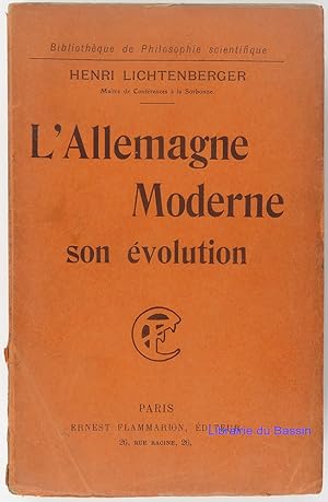 Imagen del vendedor de L'Allemagne Moderne son volution a la venta por Librairie du Bassin